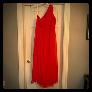 Long One Shoulder Chiffon Dress